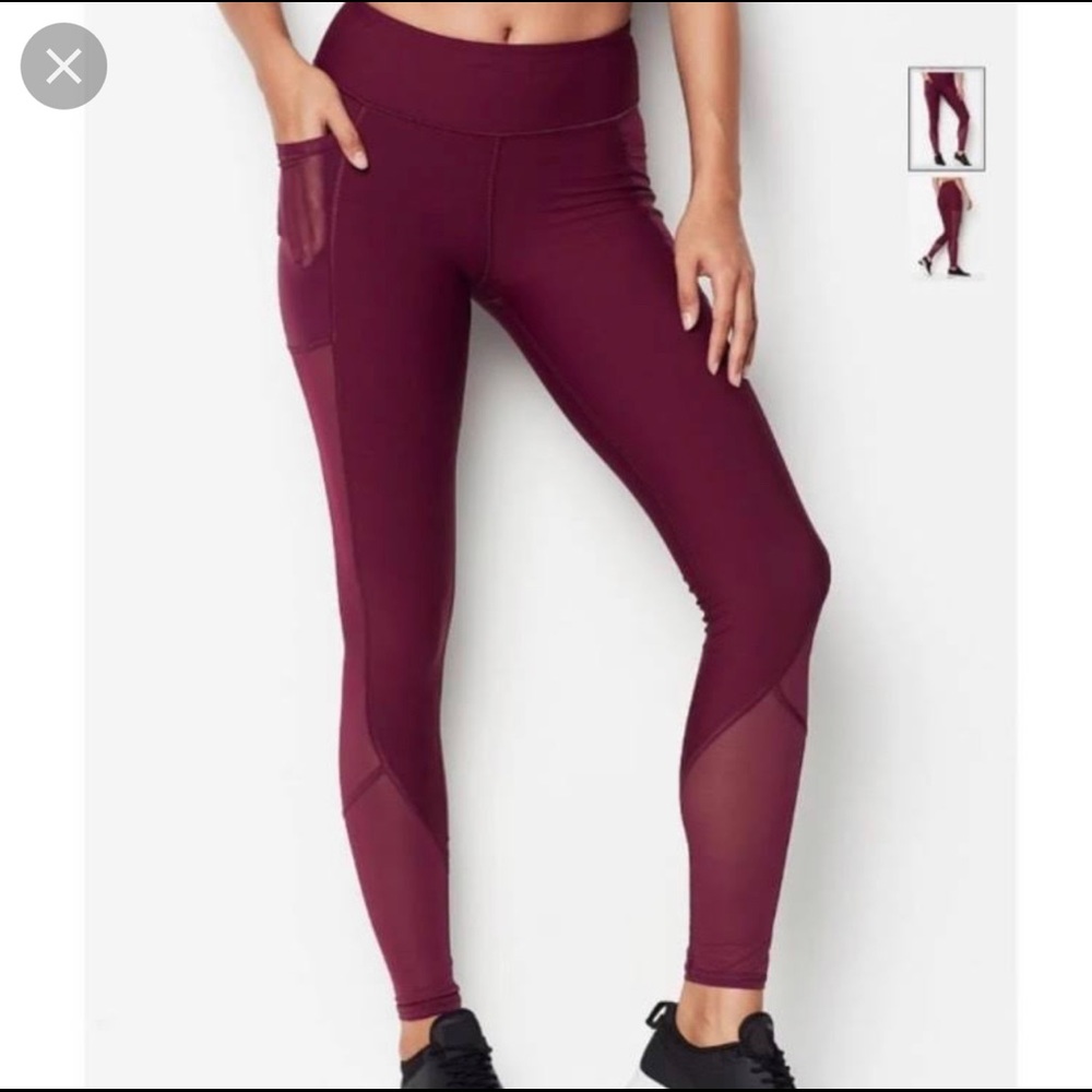 Victoria’s Secret Mesh Leggings - Maroon